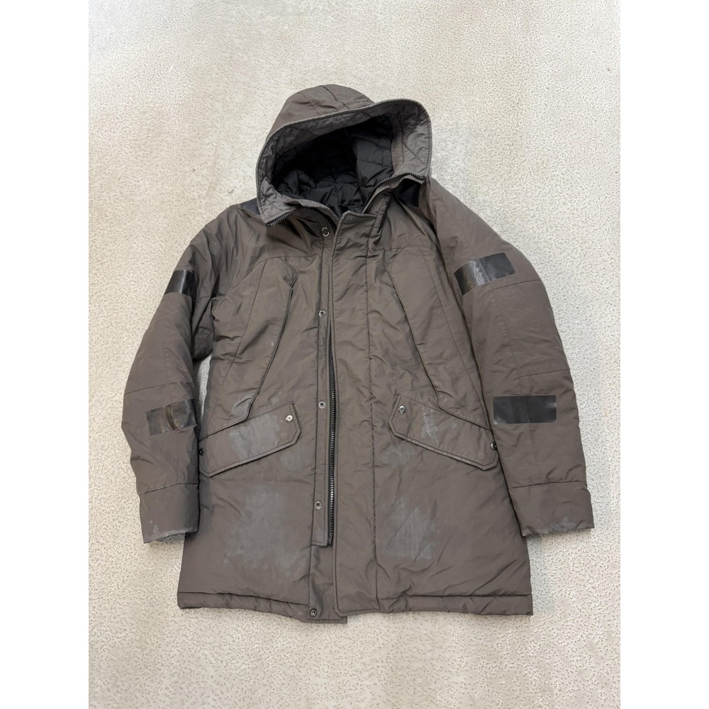 Krakatau Parka Jacket Mens Large Brown Gray Long Parka Q135 Marcasite Hooded